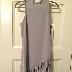 Naked zebra gray fringe dress